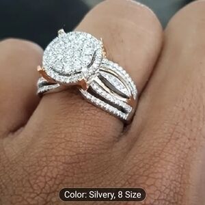 Elegant Silver Diamond Ring